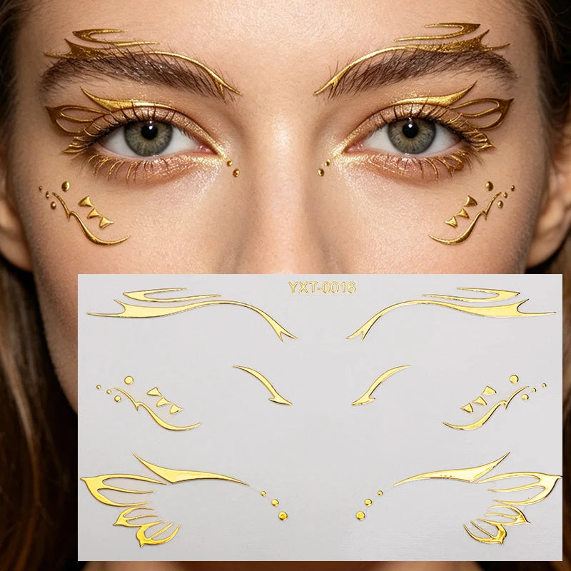 Colorful Eyes Makeup Stickers Laser Eyeliner Eyebrows Face Art