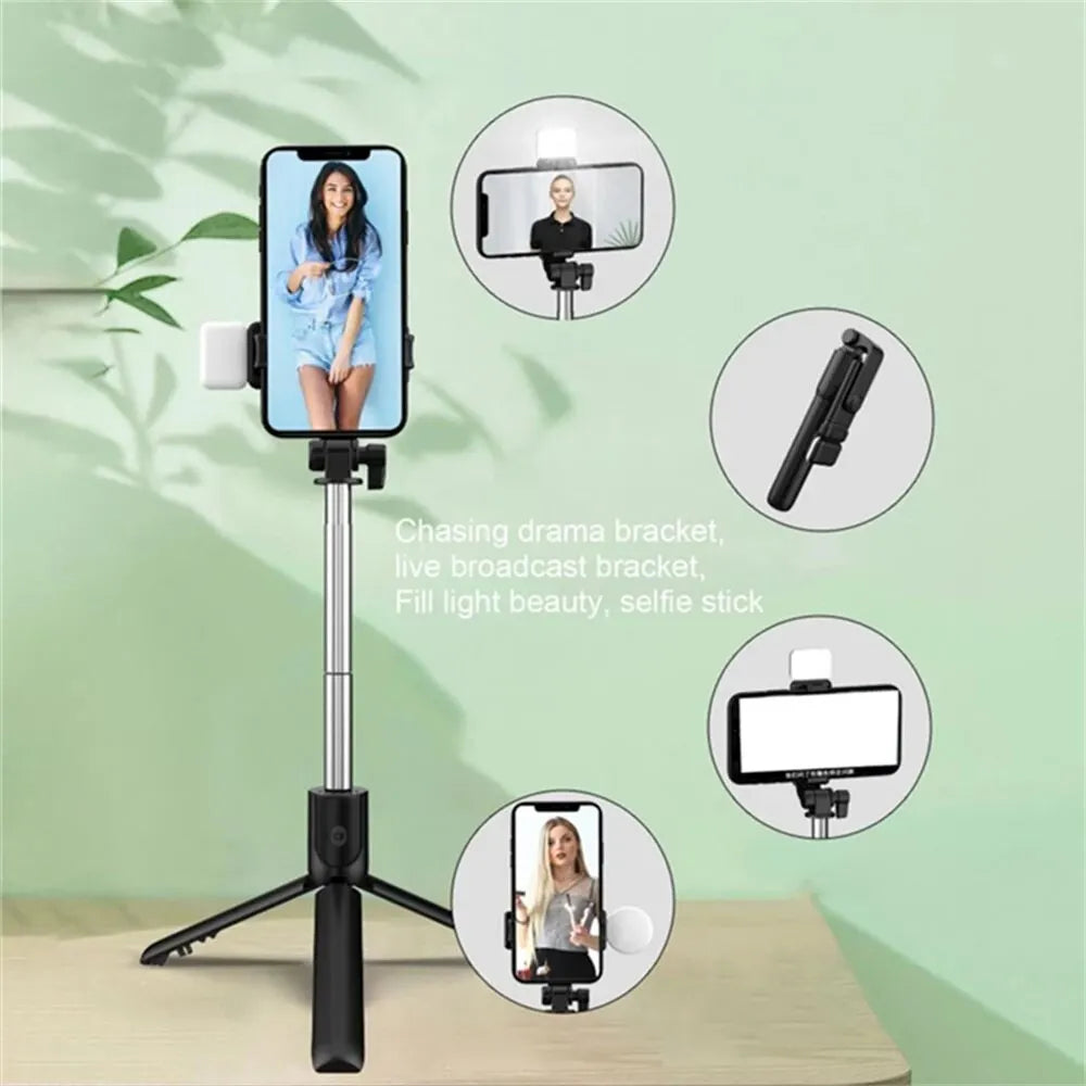 Bluetooth Selfie Stick Mobile Phone Holder Retractable Portable Multifunctional Mini Tripod with Wireless Remote Shutter 740mm Zpaxo