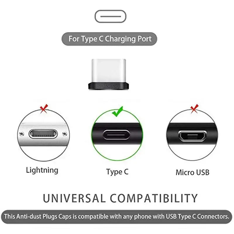 4pcs USB C Dust Plugs Type-C Anti Dust Covers Charging Port Protective Covers With Cleaning Brush For IPhone Huawei OPPO Realme Zpaxo