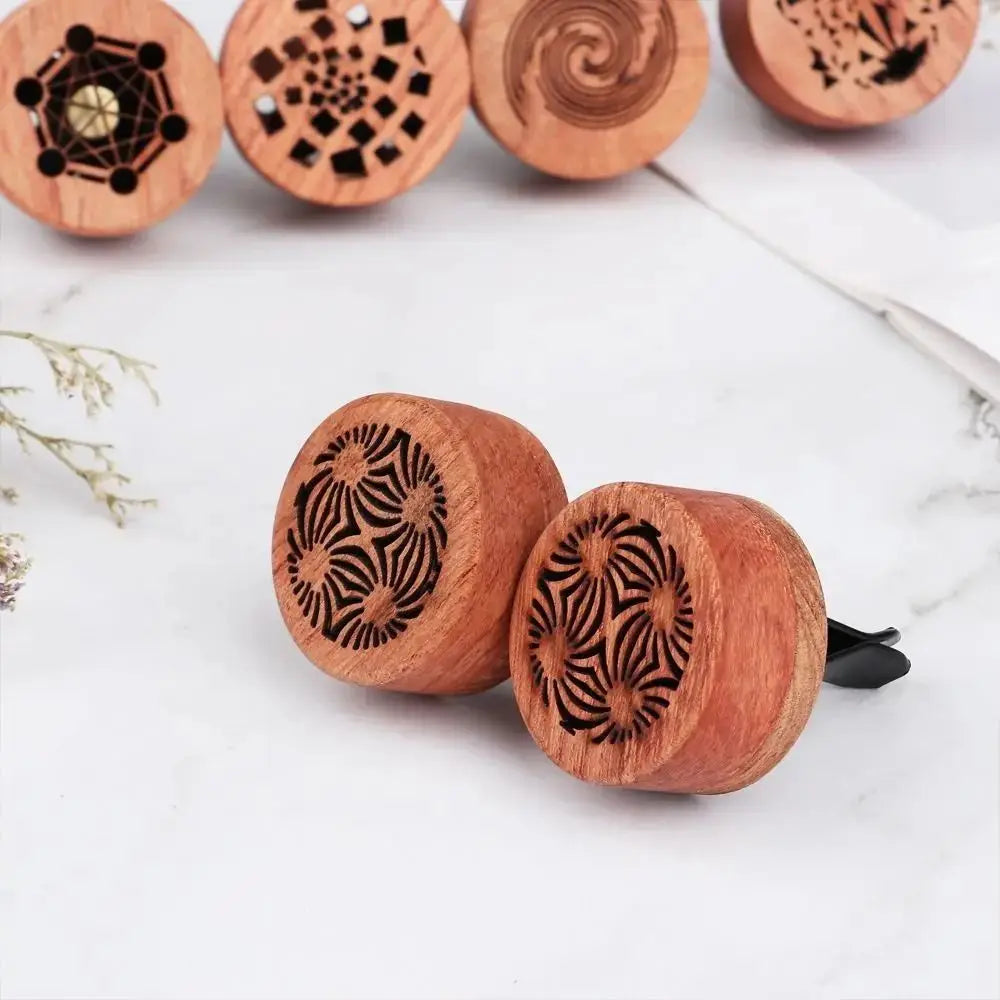 Wooden Car Diffuser Rosewood Carved Air Freshener Exquisite Fragrant Zpaxo