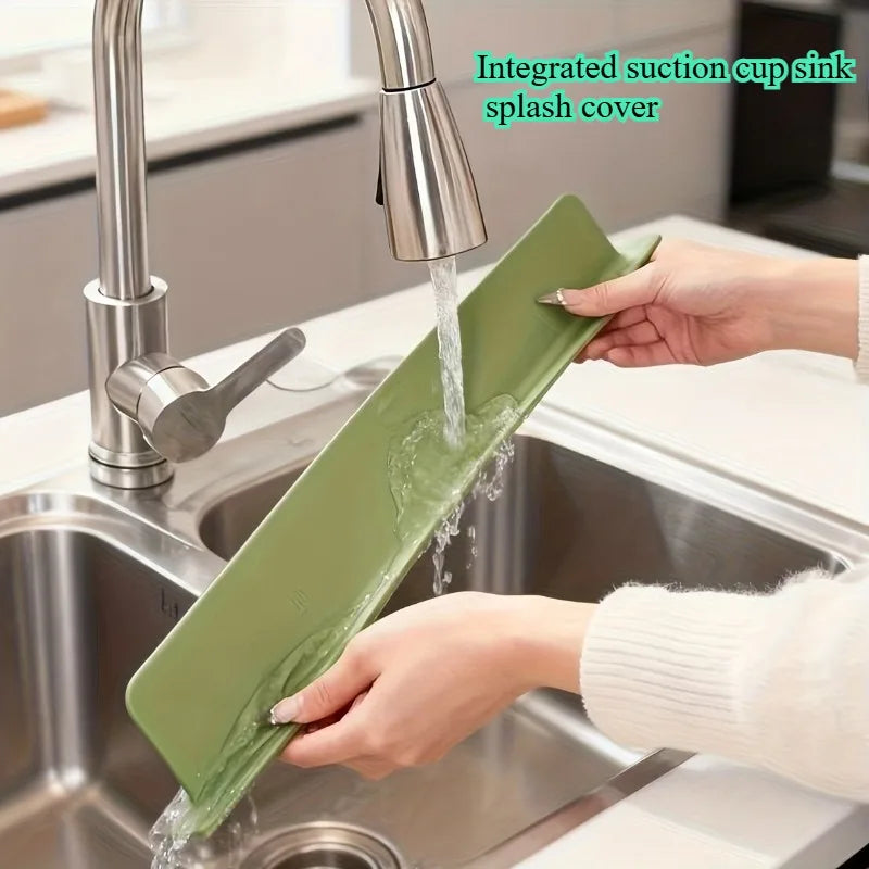 Kitchen Sink Silicone Splash Guard Non-slip Easy-clean Countertop