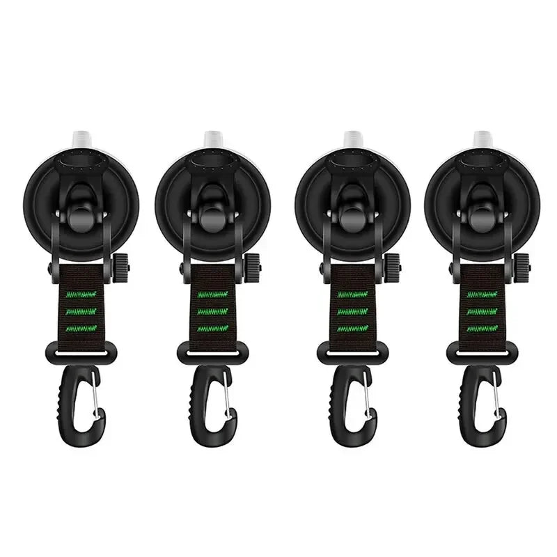 4Pcs Suction Cup Anchor Securing Hook Tie Down Camping Tarp As Car Side Awning Pool Tarps Tents Securing Hook Universal Travel Zpaxo 4pcs-green