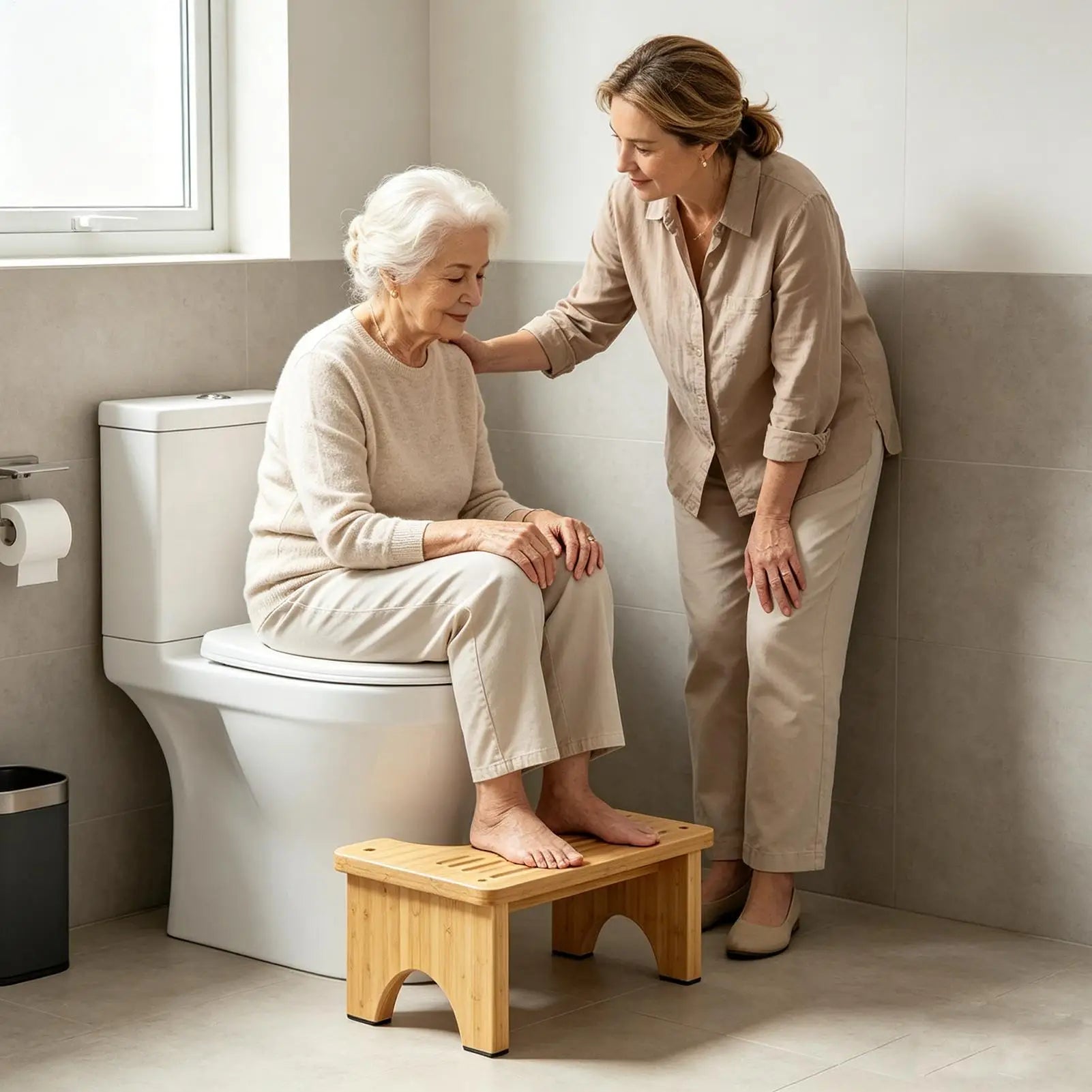 Toilet Step Pooping Wooden Portable Foldable Non-slip Bathroom Stool