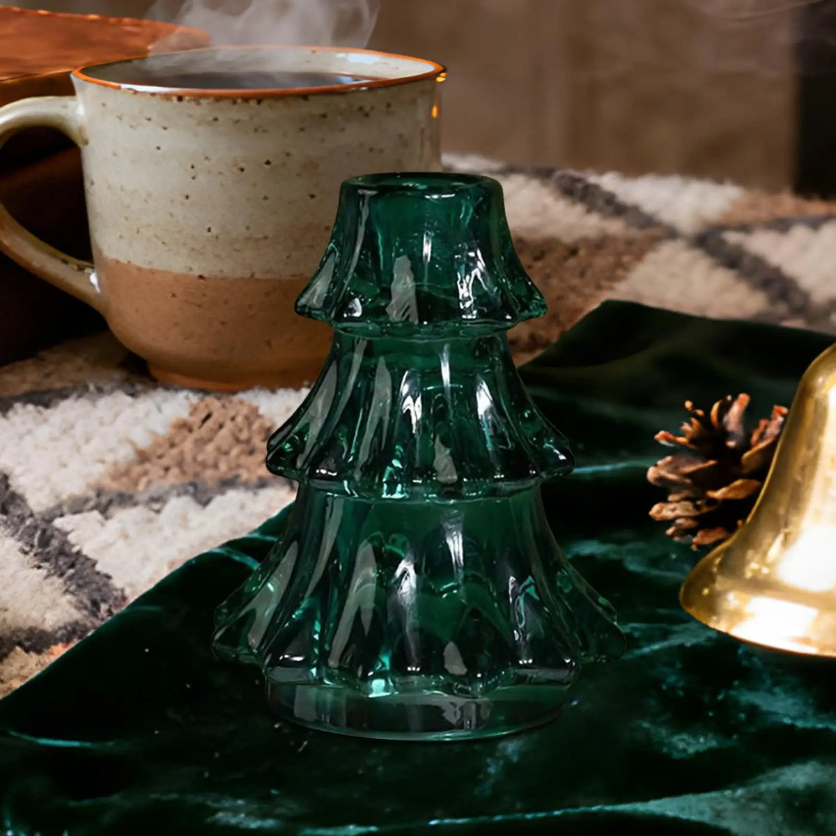 Glass Candle Holders Vintage Holiday Decoration Tapered Candlestick Zpaxo
