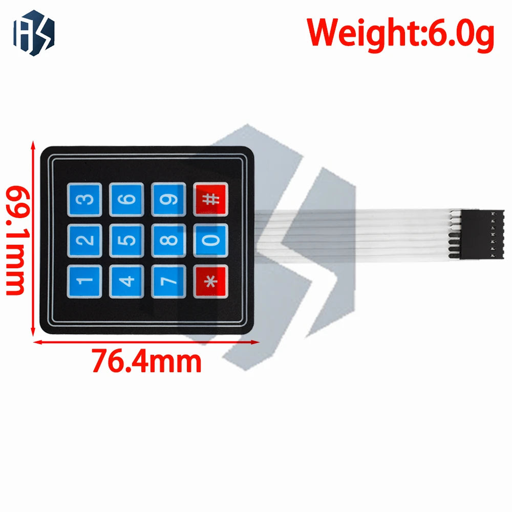 Multi Membrane Matrix Keypad 4-20 Keys Flexible Keyboard 1x4 3x4 4x4 Zpaxo