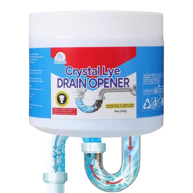Crystal Lye Drain Opener Sodium Hydroxide Powerful Unclogs Bathroom
