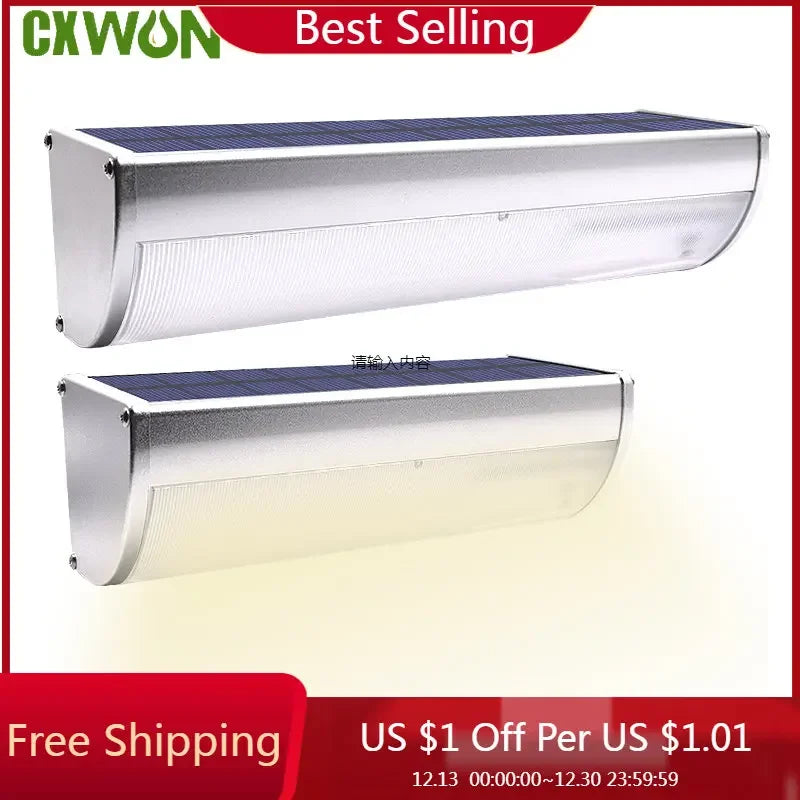 Bright Solar Led Lights Outdoor Sensor 4 Modes Lamp Aluminium Shell Zpaxo