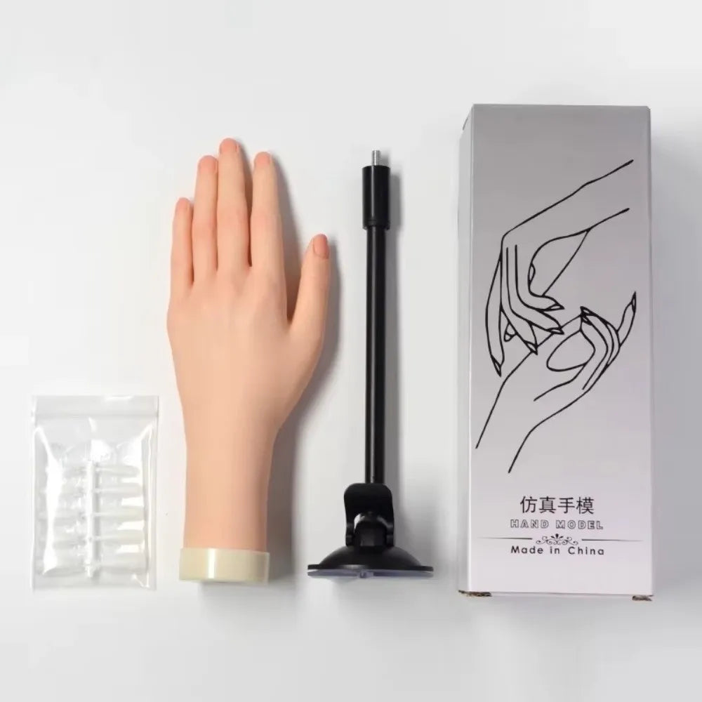 Novice Bendable Nail Simulation Practice Hand Silicone Nails Art Zpaxo