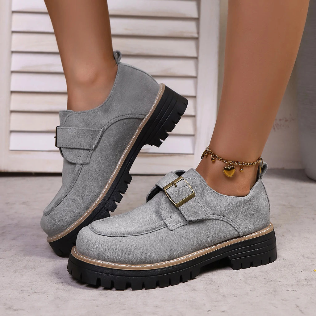 Women Loafers British Style Women Flat Shoes Casual Retro Leisure Round Toe Sneakers Women Spring Autumn Thick Bottom Shoes Zpaxo