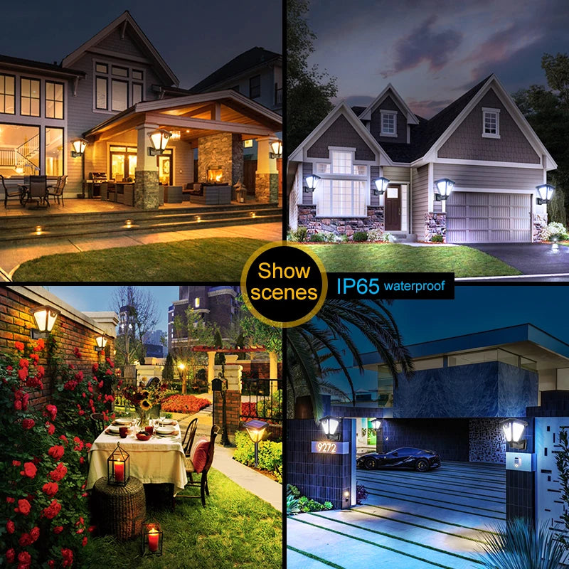 Solar Wall Light Waterproof Outdoor Courtyard Porch Lighting Easy Zpaxo