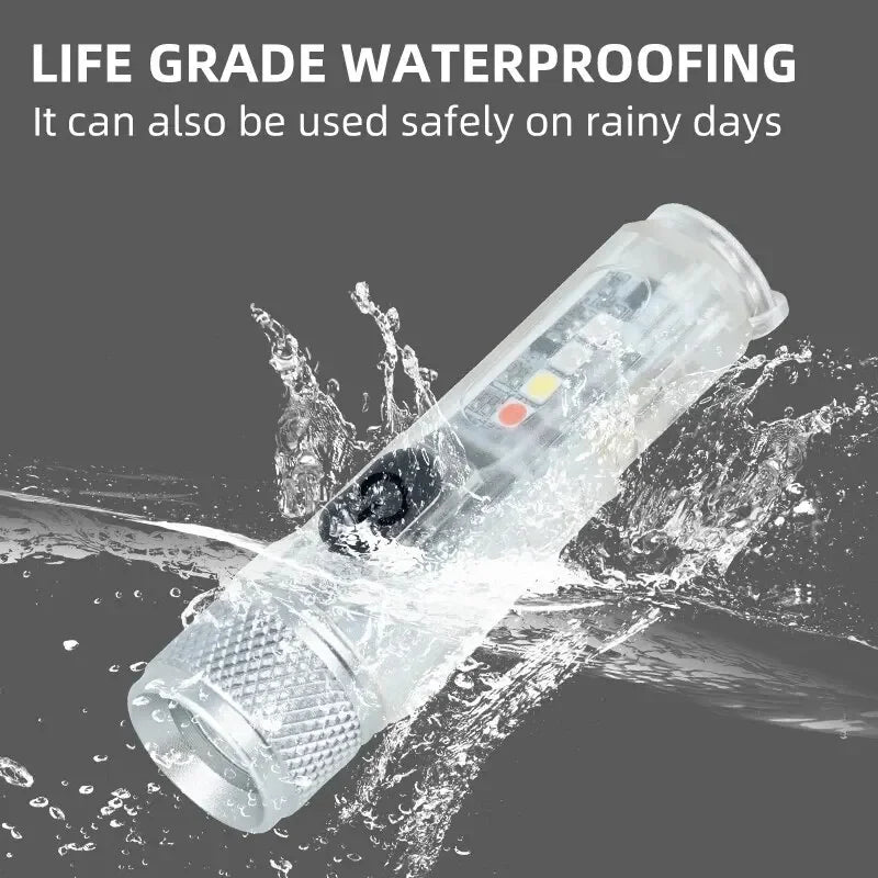 Mini USB-C LED Keychain Flashlight – 600LM Waterproof Multi-Mode