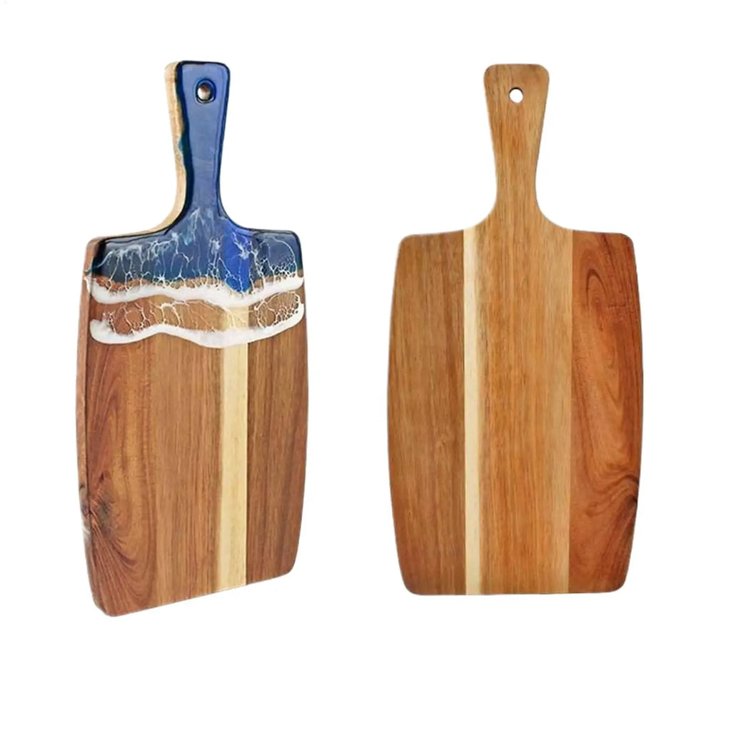 Cutting Board Wooden Resin Double Sided Tray Chopping Beach Pattern