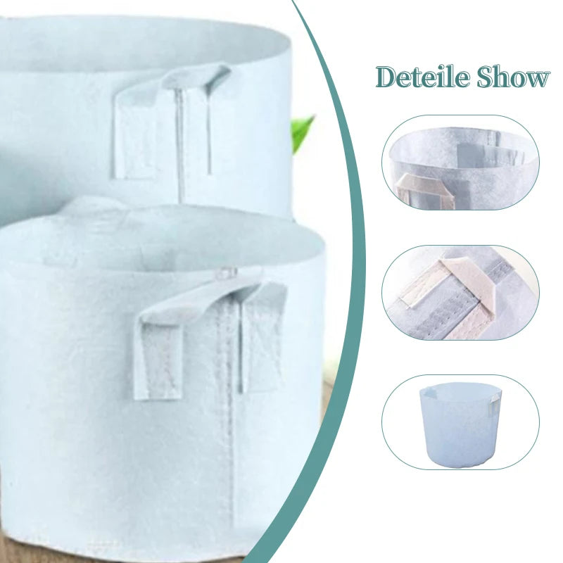 5Size Round Fabric Pots Grow Bags Plant Pouch Root Container Cultivation Pot Planting Grow Bag jardineria семена овощей Zpaxo
