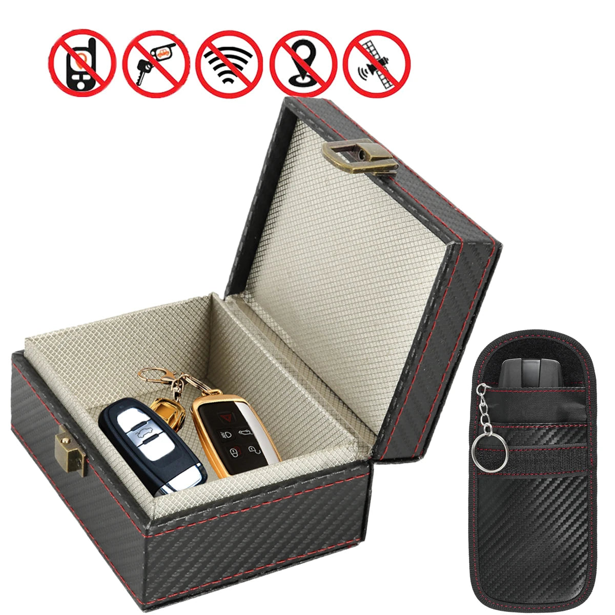 Signal Blocker Security Box Mobile Phone Storage Box for Bank Phone Card Car Keyless Anti-Theft Faraday Box Shielding Security Zpaxo