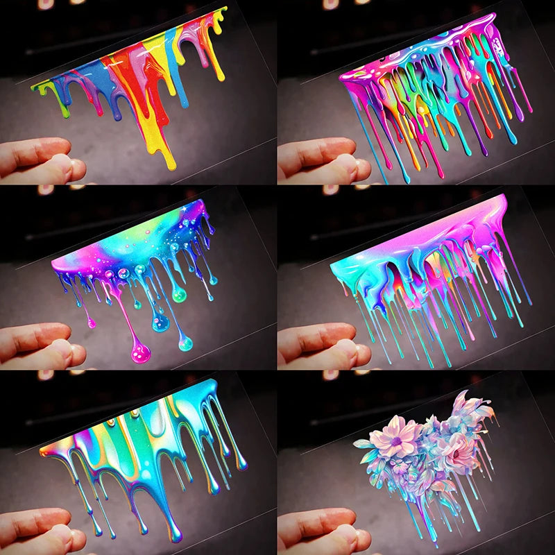 Reflective Vinyl Car Decal – Dopamine Fluid Paint Design