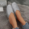 2025 New Women Slippers Slip on Mules Shoes Big Size Flat Slippers Summer Casual Outdoor Shoes Ladies Square Toe Slides Women Zpaxo Silver 36