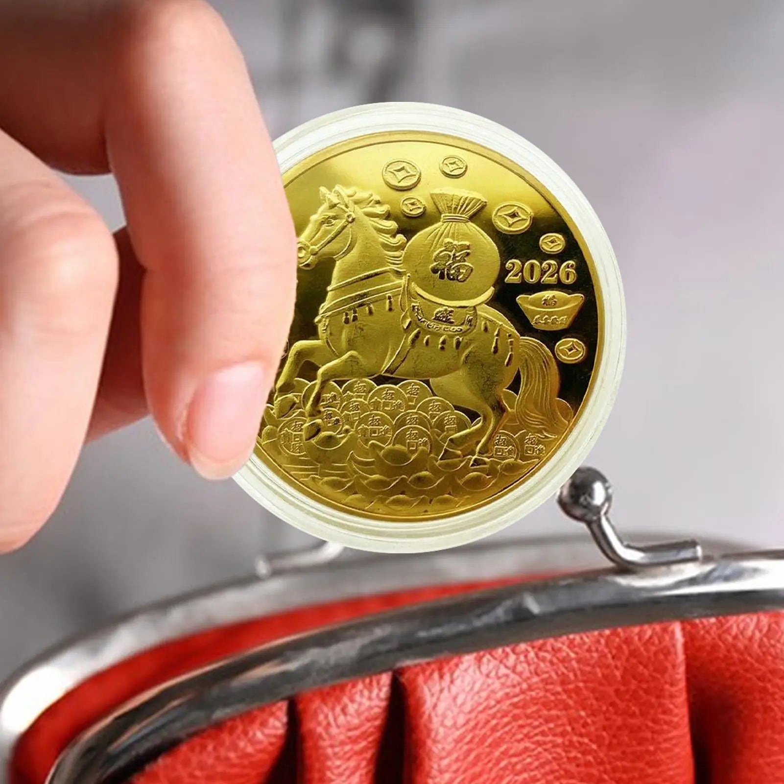 Collectible Coin Blessing Lucky Horse Coin Year of the Horse Collection Display Collecting for Kids Women Decor Home Art Zpaxo