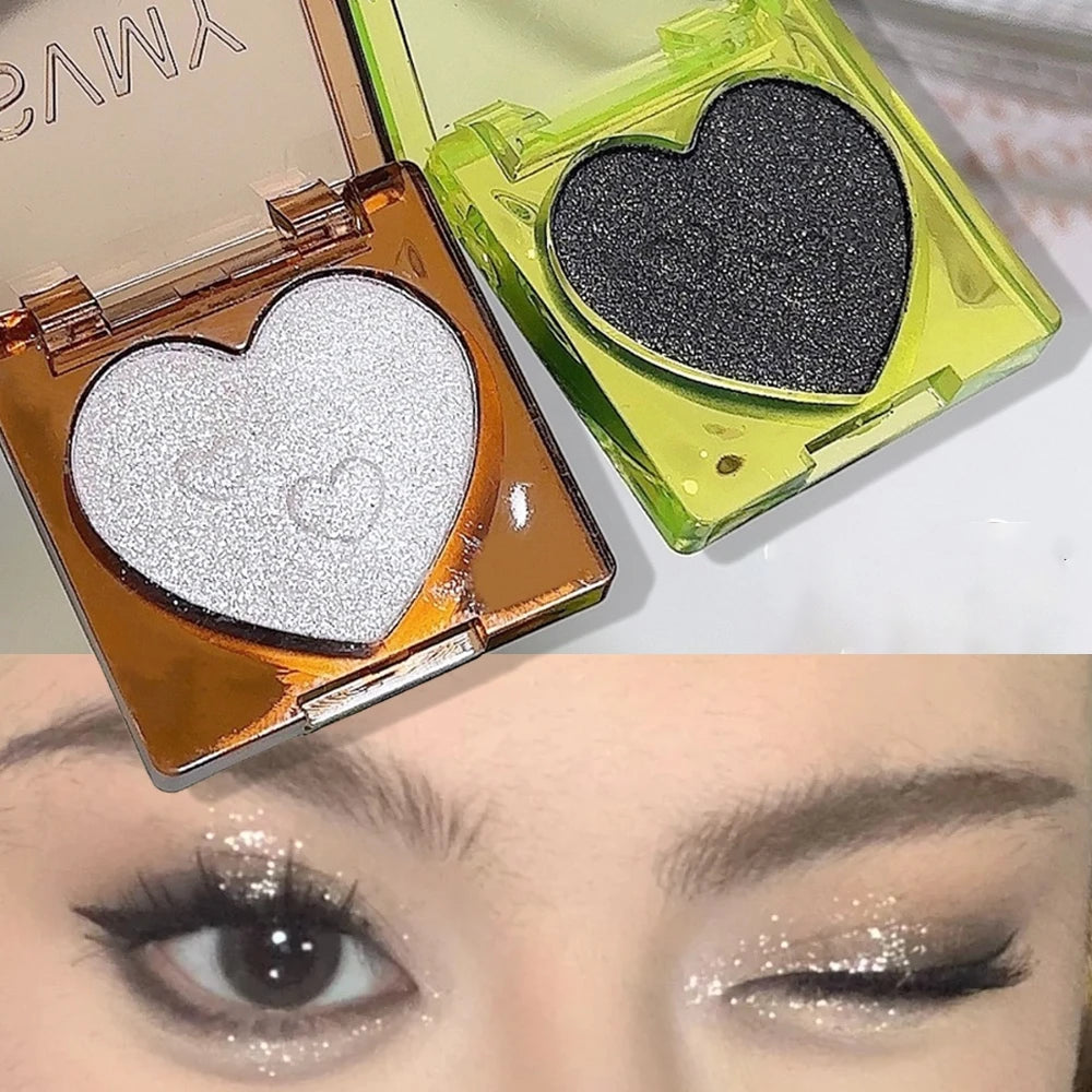 Single Color Glitter Eyeshadow Palette Pigmented Black White Shimmer Matte Brown Contour Powder Highlighter Glow Colorful Plate Zpaxo