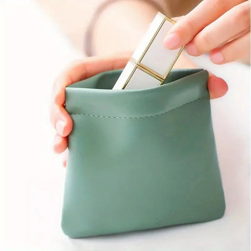 PU Leather Mini Pouch – Coin Purse & Earphone Organizer Bag Mini Leather Pouch Zpaxo green