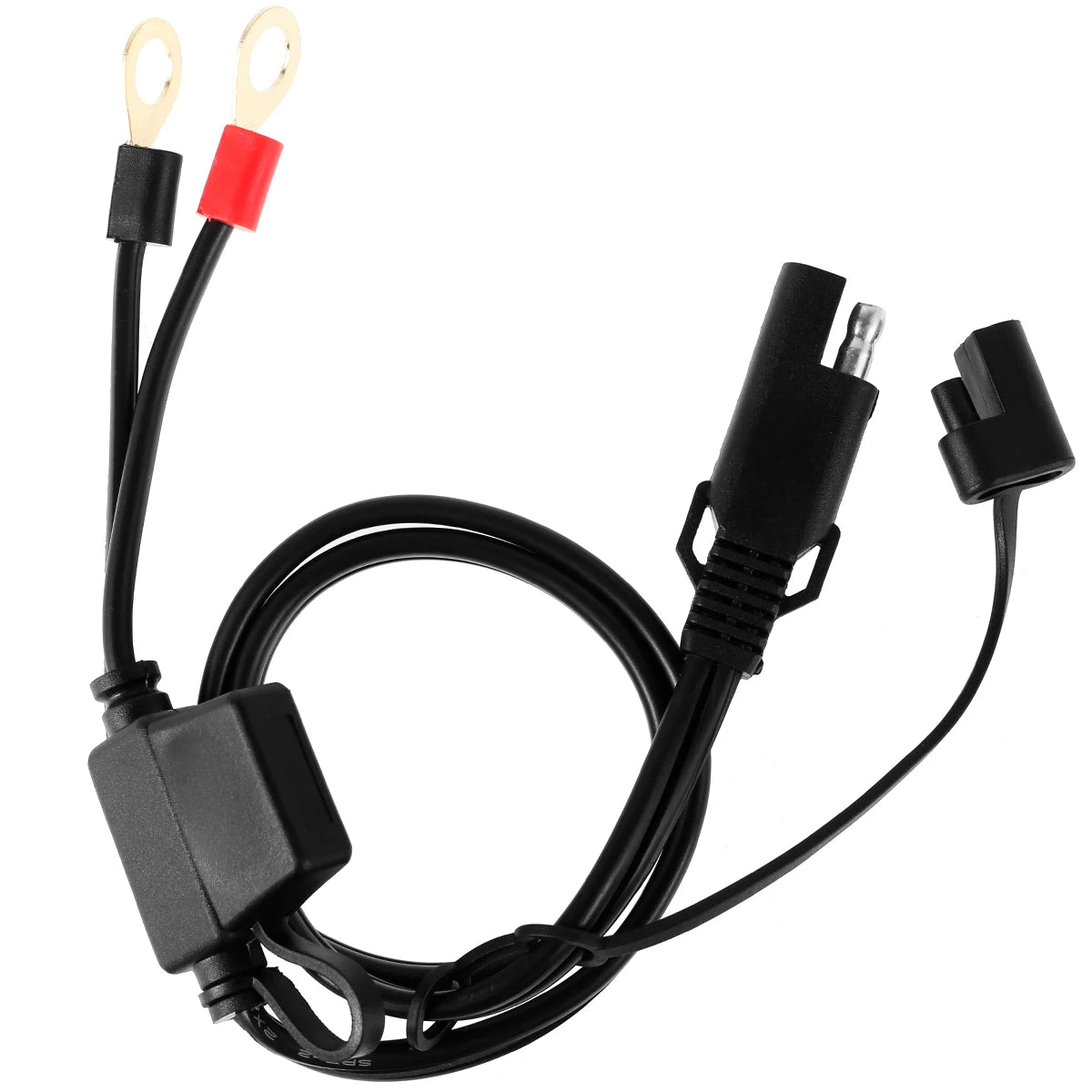 1/2PCS Quick Release SAE Cable With 10A Fuse Terminal O Connector Moto Battery Charger Extension Adapter Wire 18AWG Terminal Zpaxo 1PC