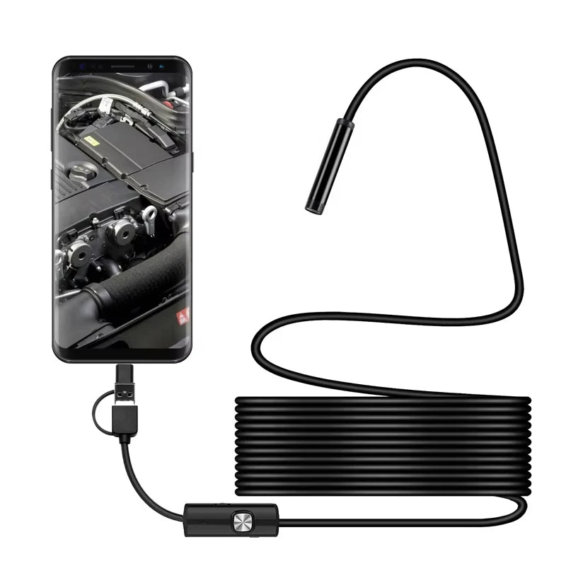 USB C Borescope Camera 1080P Flexible Cable Waterproof Inspection 6