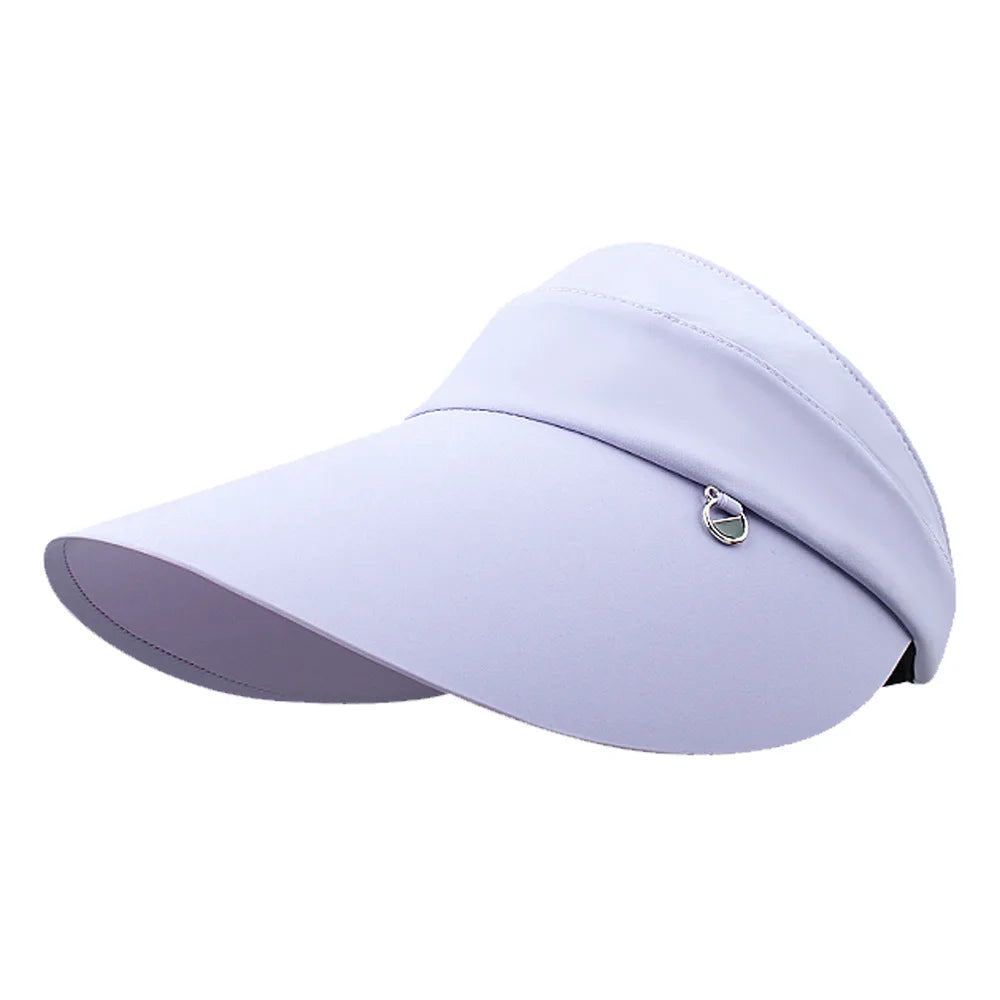 Summer large brimmed sun ha women's sun protection beach hat breathable and UV resistant sun hat fisherman hat Zpaxo Blue sun hat