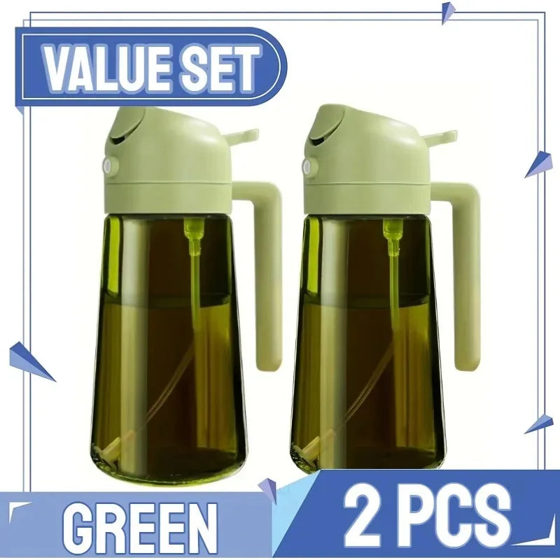 2-in-1 Oil Dispenser & Sprayer 500ML Leakproof Olive Oil Sprayer Bottle for Cooking Spray Airfryer BBQ Camping Zpaxo