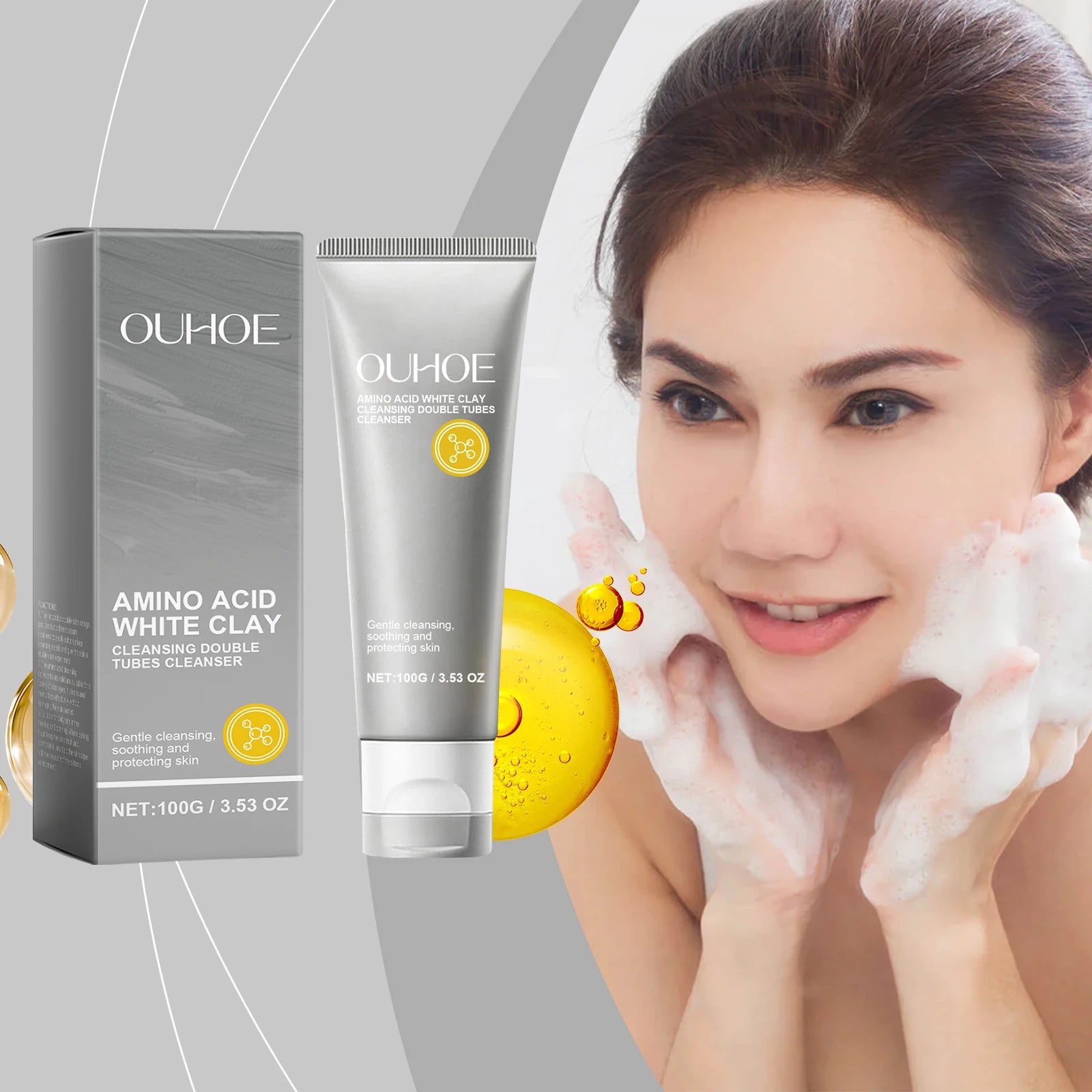 Amino Acid Cleanser Gently Cleansing Facial Skin Oil Control Clean Pores and Less Oil Moisturizing Nourishing Skin Care Cleanser Zpaxo