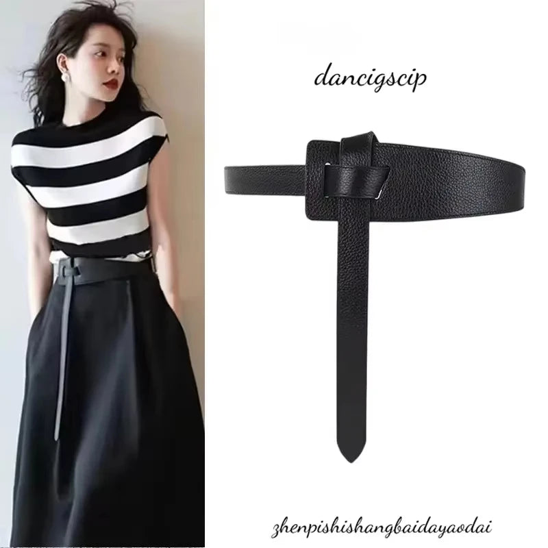 Women's Wide Faux Leather Knot Waistband Belt – Corset Cummerbund Women's Fashion Belt Zpaxo