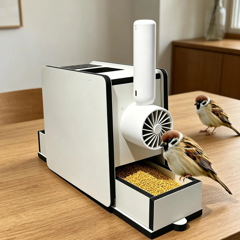 Wooden Bird Food Cleaning Blower Portable Handheld Fan Feed Shelling