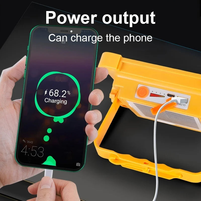 Solar Flood Light Power Bank IP66 Waterproof USB Rechargeable Camping Tent Lamp for Outdoor Emergency Zpaxo