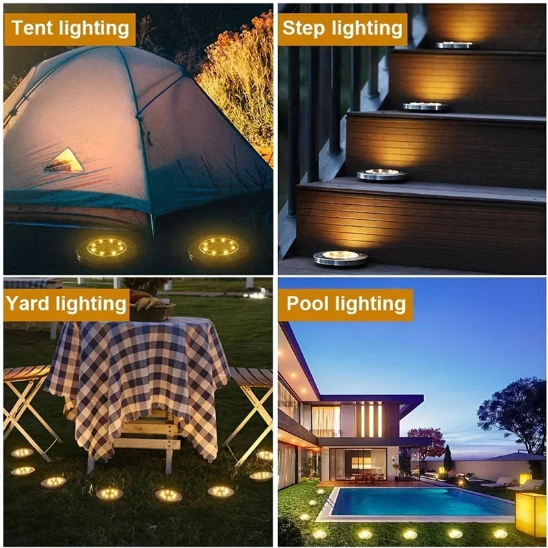 IP65 Solar LED Ground Lights – Garden Path & Driveway Deck