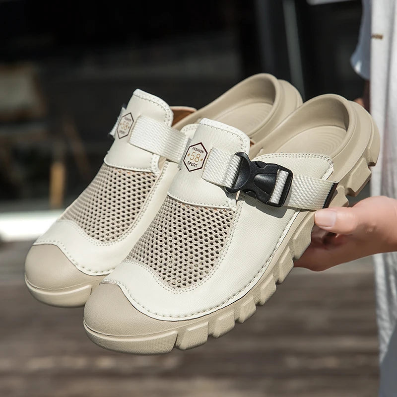 Summer Men Sandals Leather Mens Casual Shoes Outdoor Beach Roman Zpaxo A708 39
