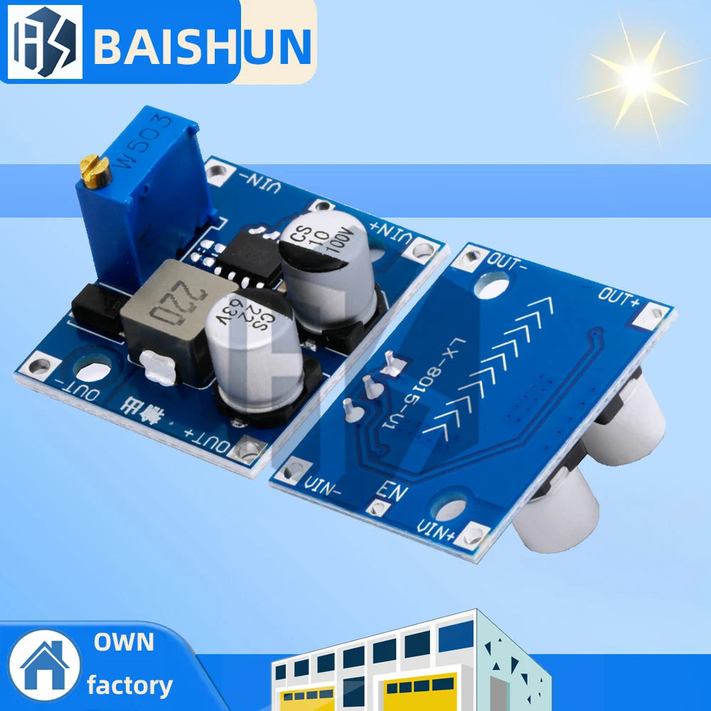 LX8015 DC-DC Adjustable Step-down Power Module Input 5-80V 1-62V 1 5A Zpaxo LX8015 5PCS