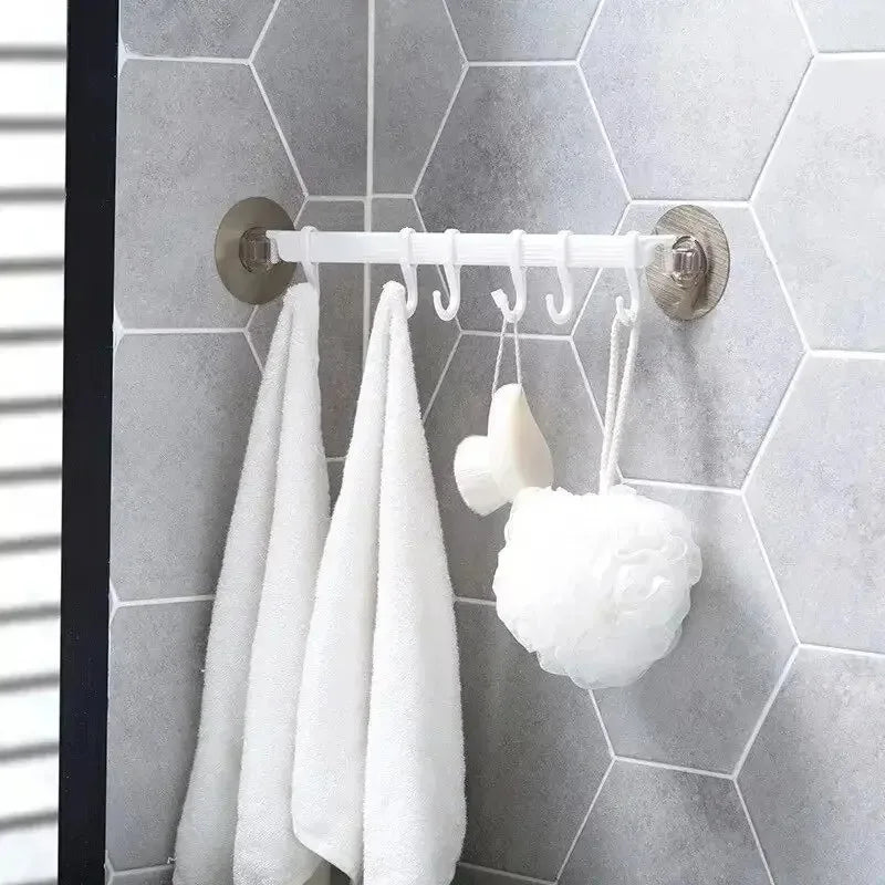 6-Row Corner Suction Cup Hook – No-Drill Bathroom Hanger Suction Cup Hook Zpaxo