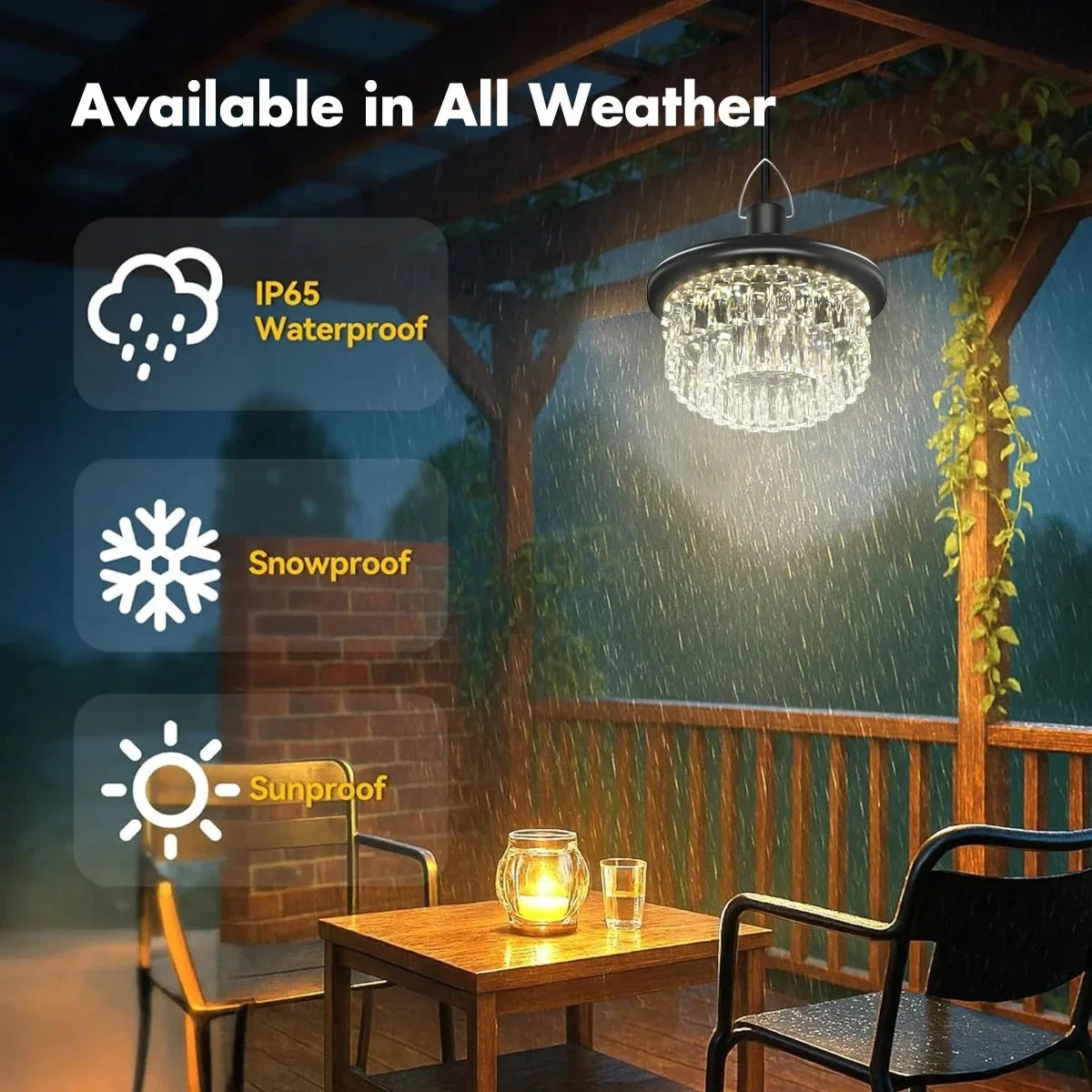 Crystal Pendant Lights Outdoor Solar Shed Splitlight Remote Timing Zpaxo