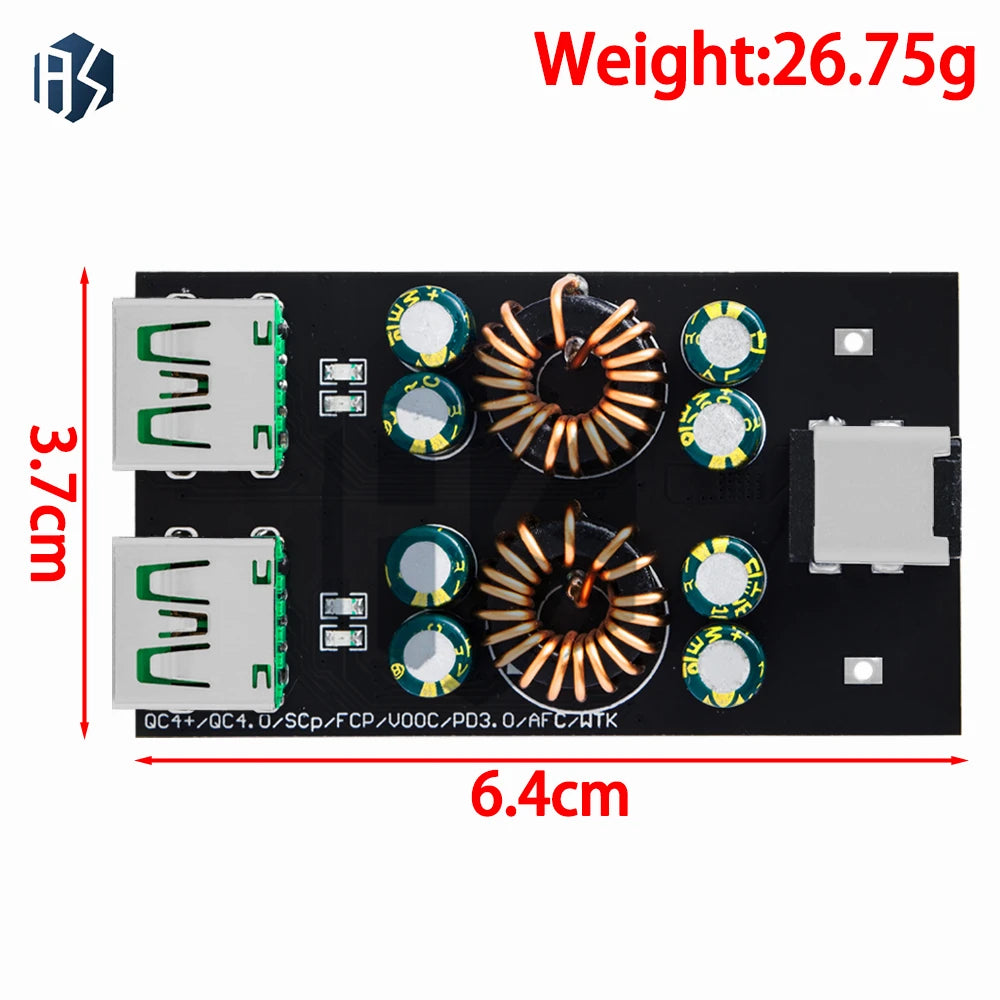 1 2 4 Way USB Type-C Mobile Phone Quick Charge Adapter 6-35V Step Down Buck Boost Module SW3518 For Huawei QC4.0 QC3.0 Zpaxo