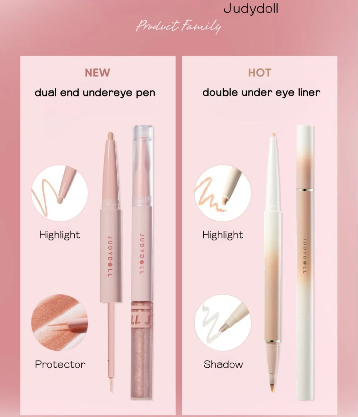 JUDYDOLL Dual-end Undereye Pen Shadow Highlighter Matte Nature 100 Zpaxo
