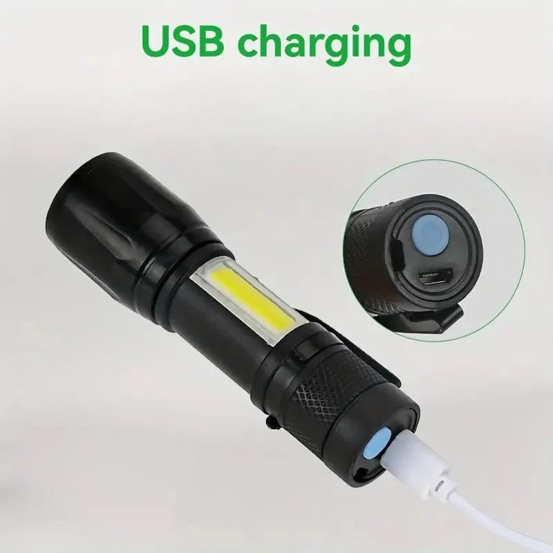 KDULIT Mini LED Pocket Flashlight – USB Rechargeable Torch