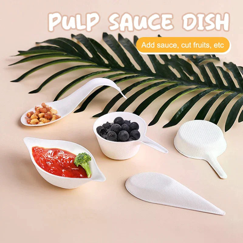 25 Pcs Tasting Dishes Disposable Dishes - Home Compostable Microwavable And Freezable White Bagasse Food Zpaxo