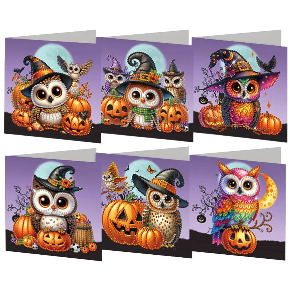 Halloween Cards Diamond Painting Greeting Card DIY Embroidery Zpaxo 6PCS IHK002
