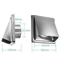 Square Stainless Steel Air Vent Cover 4" 5" 6" – Extract Valve Air Vent Cover Zpaxo Silver-5-