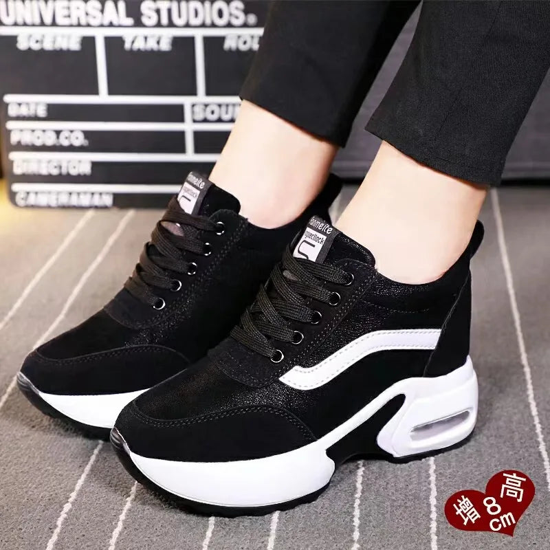 Women Sneakers Height Increase Internal Cushion Heeled Sports Shoes Zpaxo