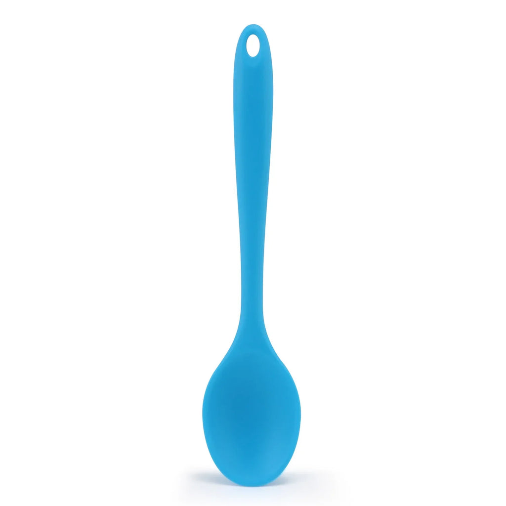 Hot Silicone Spoon Tableware Small Mixing Spoon Denser Salad Seasoning Denser Spoon Kitchen Small Tool Zpaxo Blue