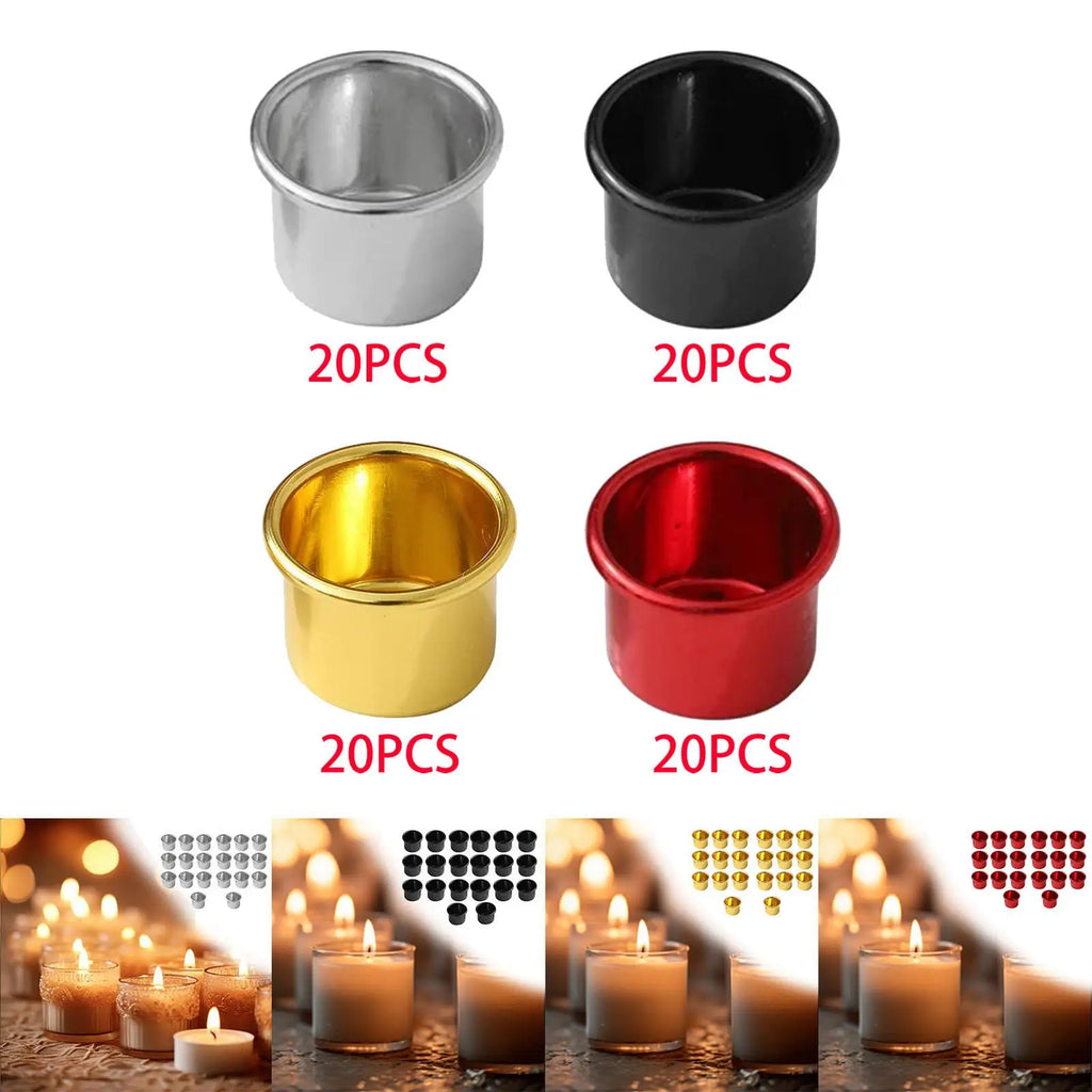 20-Pack Metal Tealight Candle Cups – Tabletop Candelabra Set Tealight Candle Holders Zpaxo