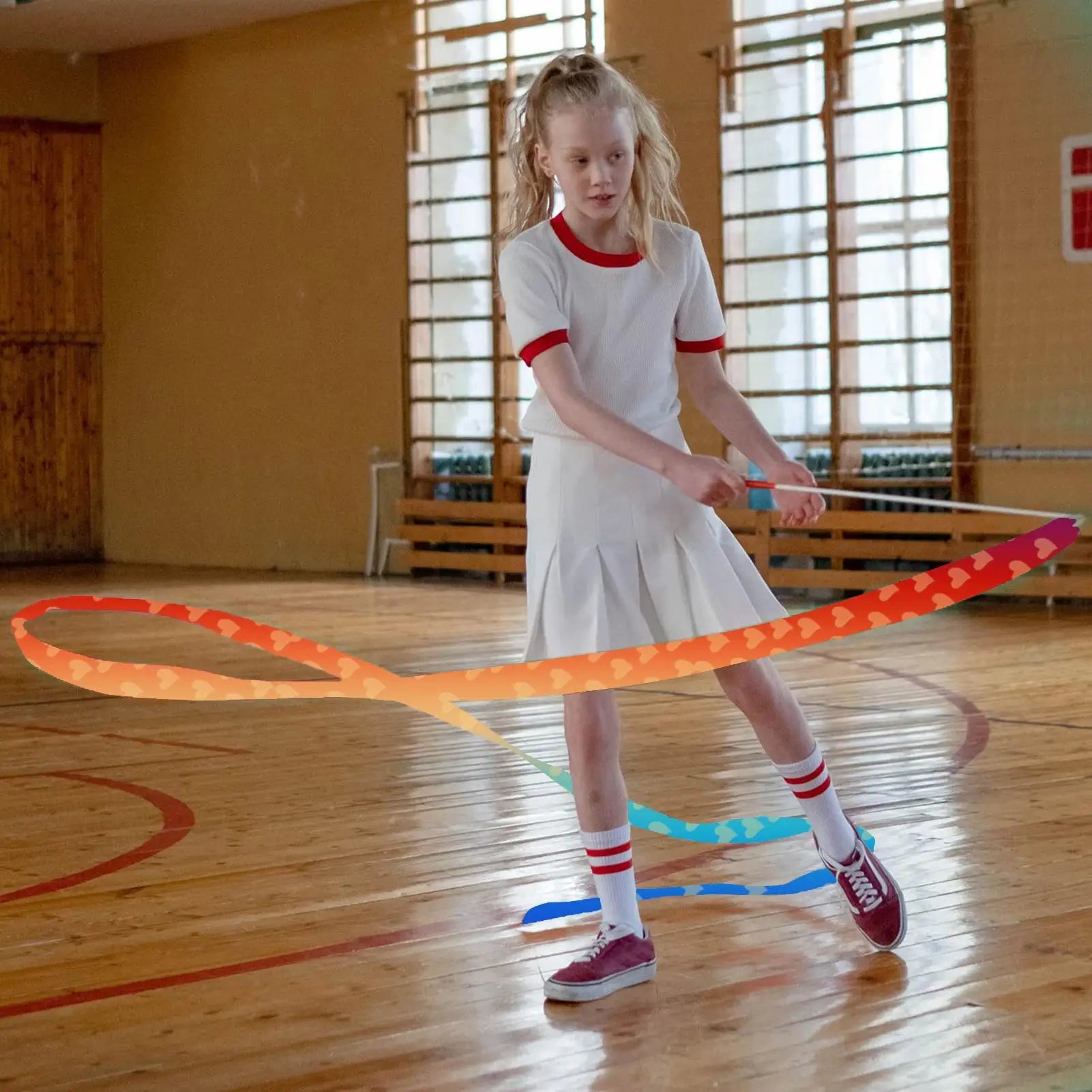 Dance Ribbons For Kids 6.56ft Long Silk Rainbow Streamer Dancing Ribbons For Kids Goodie Bags Stuffers Kids Gymnastics Band Zpaxo