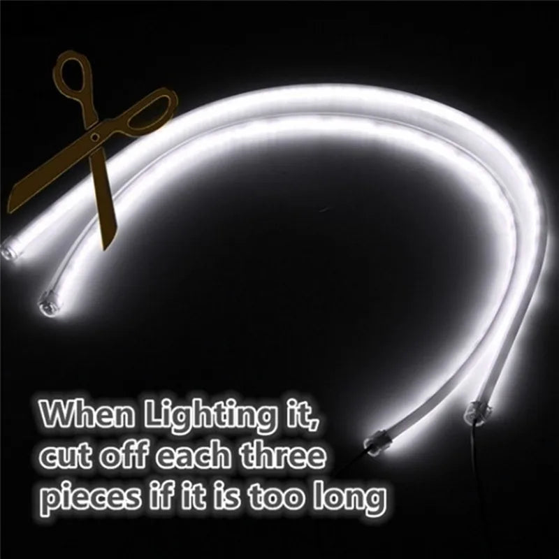 DRL Flexible LED Tube Strip Daytime Running Lights Car Parking Lamps