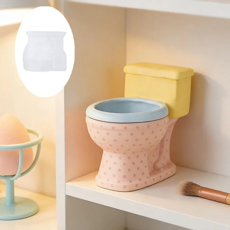 3D Toilet Silicone Mold – Funny DIY Candle & Soap Craft Mold Silicone Craft Mold Zpaxo