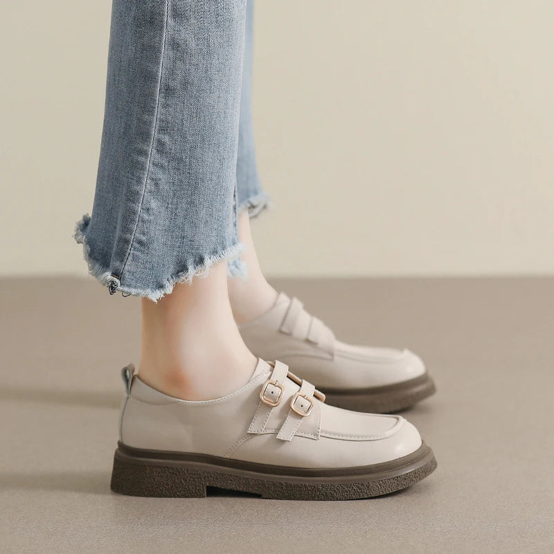Women French Pointed Toe Flat Mary Jane Shoes One Strap Shallow Mouth Zpaxo