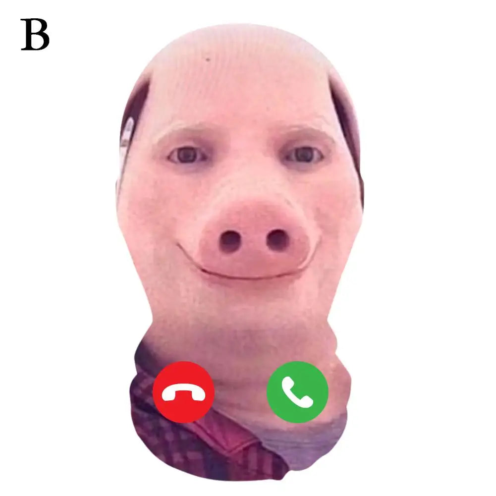 John Pork 3D Printed Seamless Mask – Cosplay & Party Head Cover Cosplay Head Mask Zpaxo B